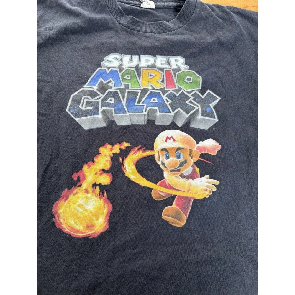 Vintage 2008 Youth Super Mario Galaxy Graphic T-Shirt Promo Size L (8)
